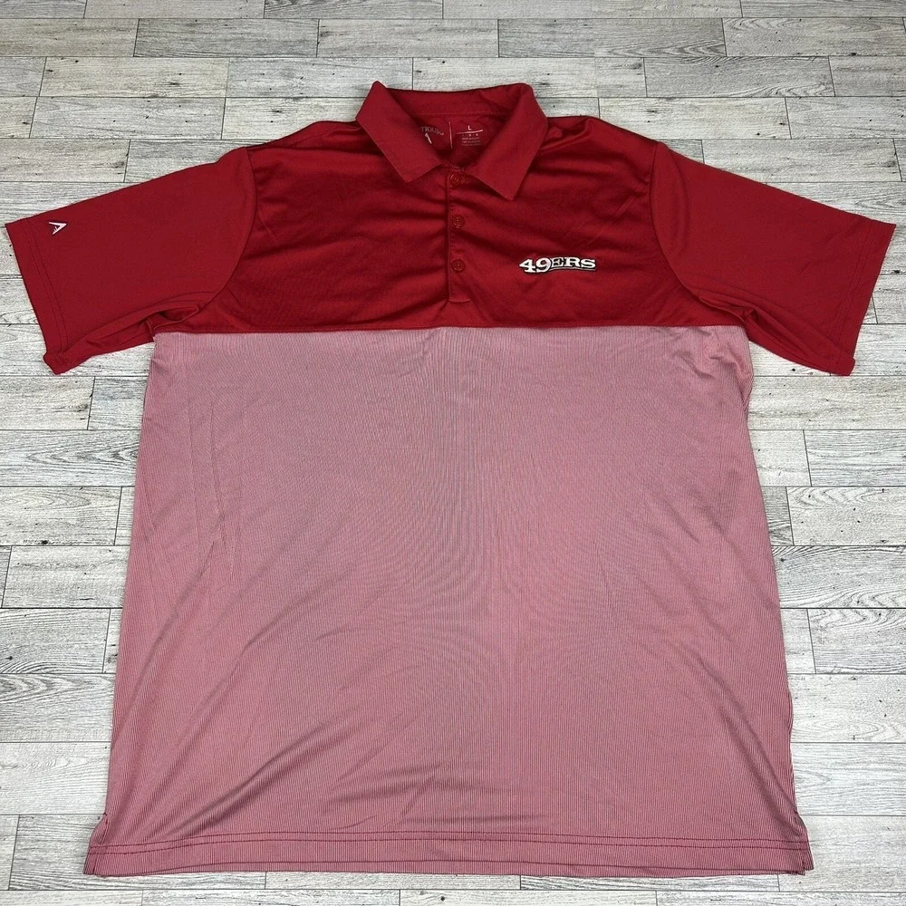 Antigua San Francisco 49ers Shirt Men's Large Red Striped‎ Golf Polo NFL NFC - Picture 3 of 7